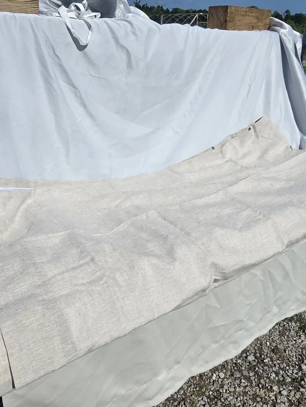 Quince 48x108 European Linen Light Filtering Flax 1 Panel Curtain 48